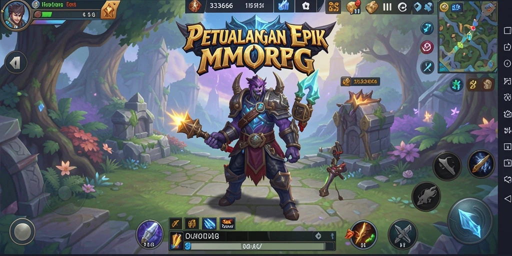 Screenshot gameplay 333666 menunjukkan aksi epik dan dunia yang menawan.