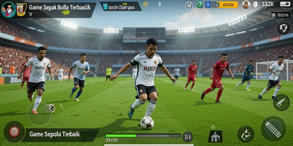 Tampilan gameplay seru dalam game 33ZK yang menampilkan sepak bola yang mendebarkan.