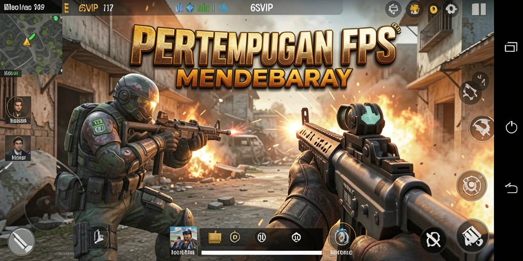 Screenshot utama dari gameplay menampilkan aksi mendebarkan 6SVIP.