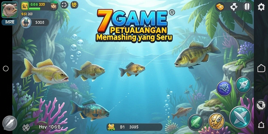 Gameplay 7GAME yang mendebarkan saat memancing ikan beraneka ragam.
