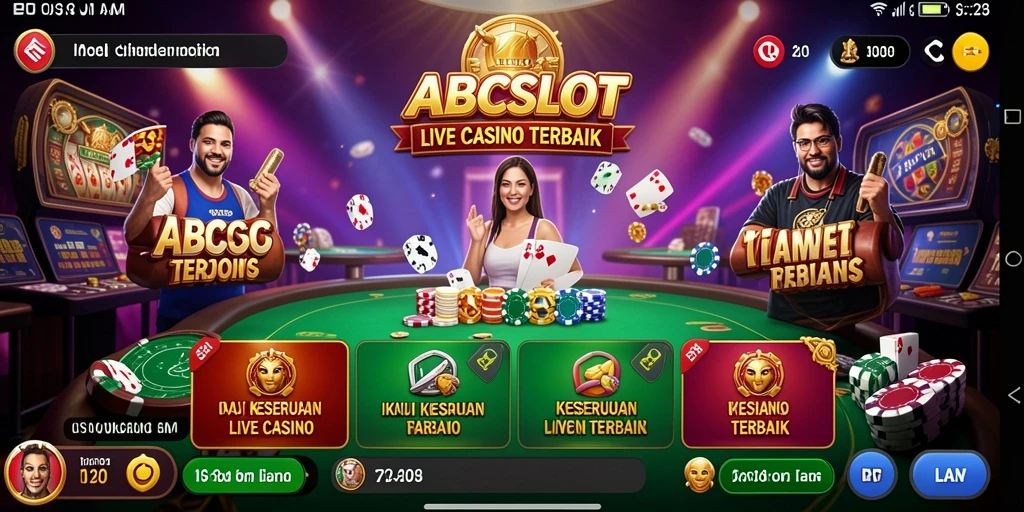 Tampilan gameplay langsung ABCSLOT yang seru dan mendebarkan.