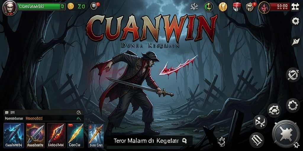 Menampilkan gameplay menegangkan di dunia kegelapan.