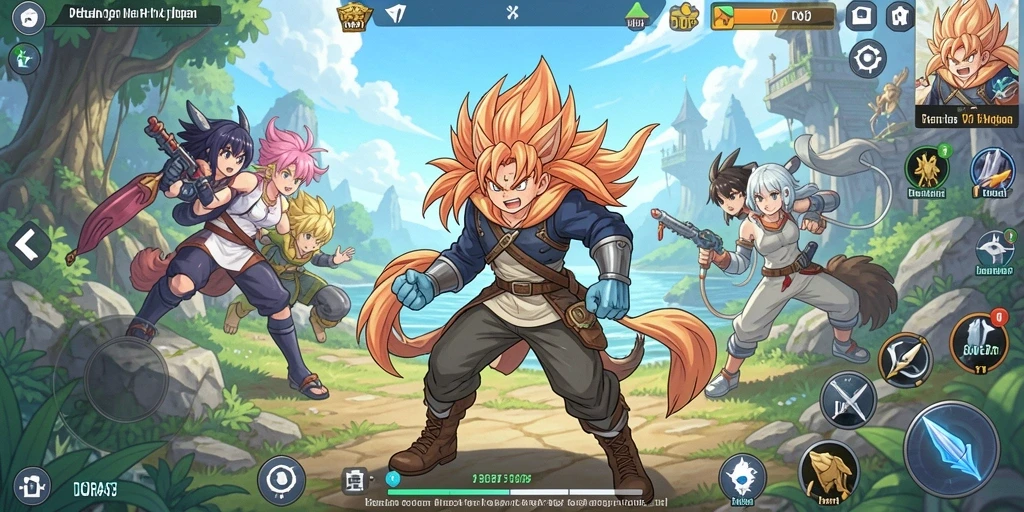 Screenshot gameplay DORA77 menunjukkan aksi seru dalam pertarungan anime.