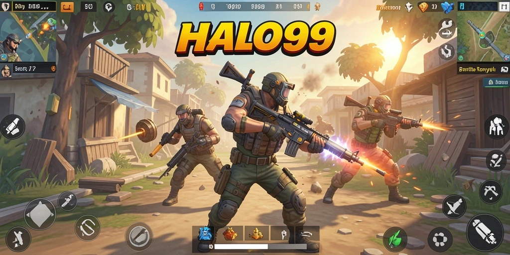 Gameplay HALO99 yang intens dan penuh aksi Battle Royale.