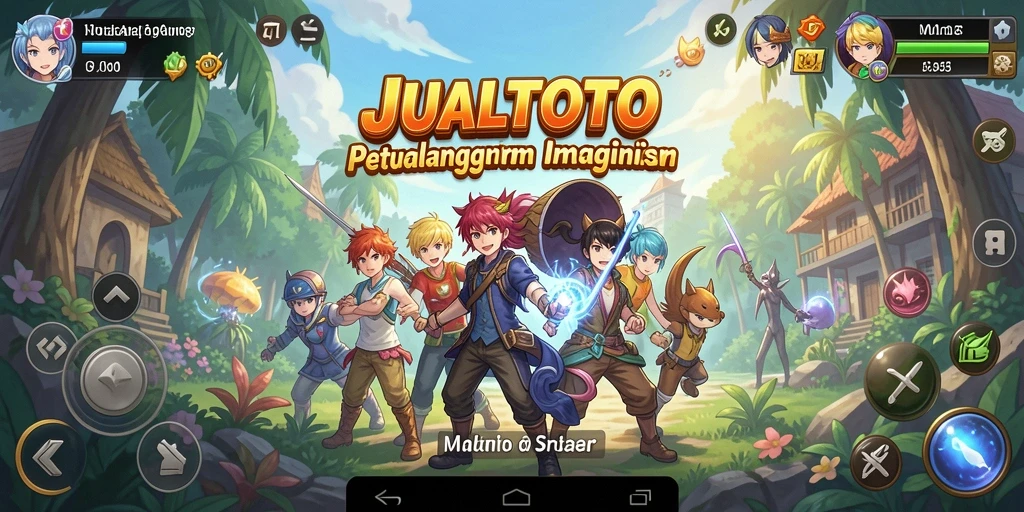 Tampilan gameplay JUALTOTO yang penuh warna dan menarik.