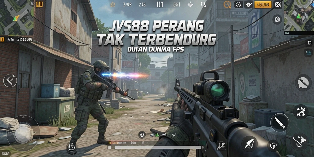 Gameplay JVS88 menampilkan aksi cepat dalam pertarungan FPS yang mendebarkan.