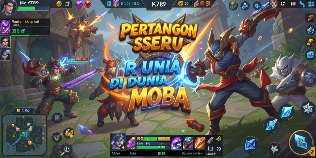 Screenshot utama KA789 menampilkan aksi pertarungan epik dalam arena MOBA.