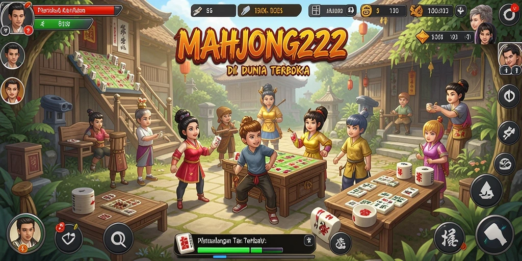 Tampilan gameplay <strong>MAHJONG222</strong> yang menakjubkan di dunia terbuka.
