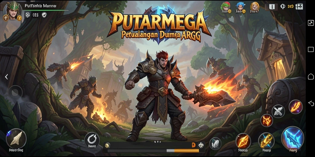 Tampilan gameplay yang menegangkan dan penuh aksi di PUTARMEGA.