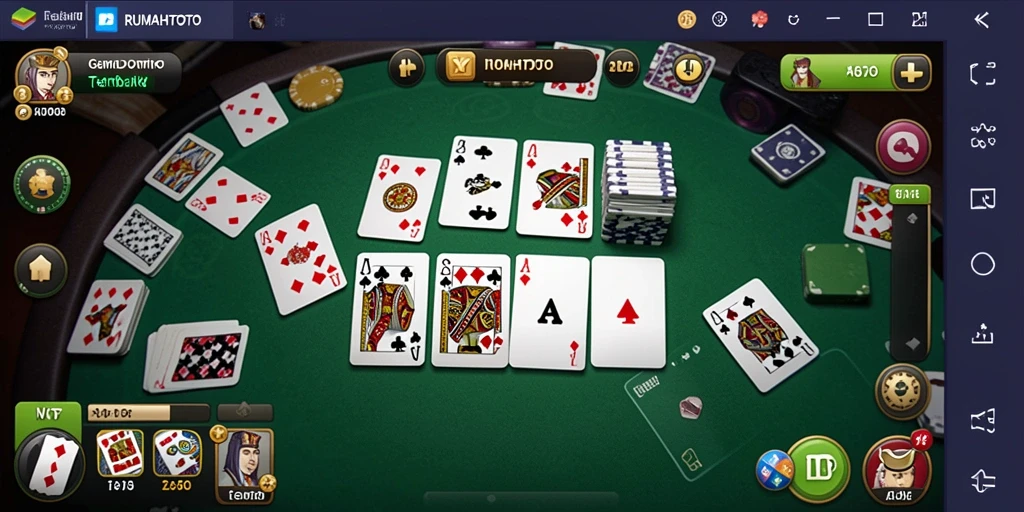 Gameplay RUMAHTOTO yang seru dan menantang dalam permainan domino.