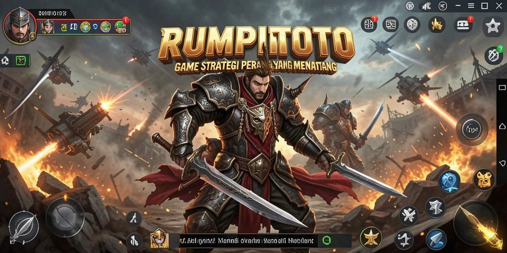Tampilan gameplay menarik dalam RUMPITOTO dengan aksi strategi yang intens.