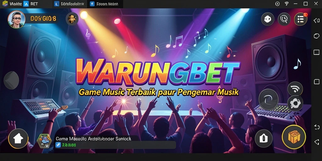 Tampilan permainan WARUNGBET menampilkan interaksi seru dengan musik.
